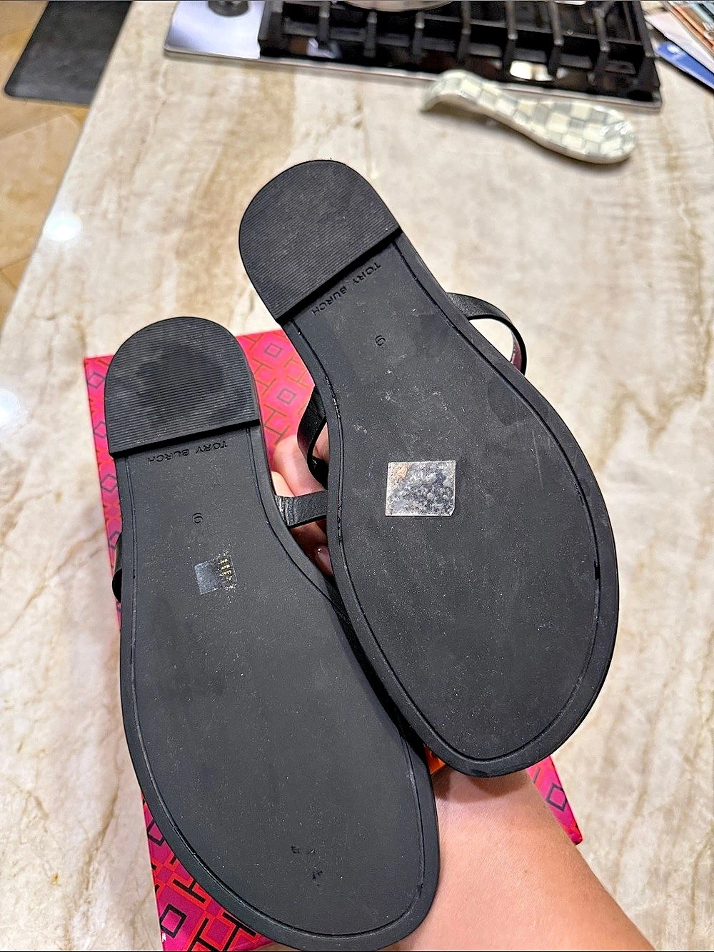 Tory Burch Metal Miller Soft Leather Sandal Black US 9 - Picture 2 of 5